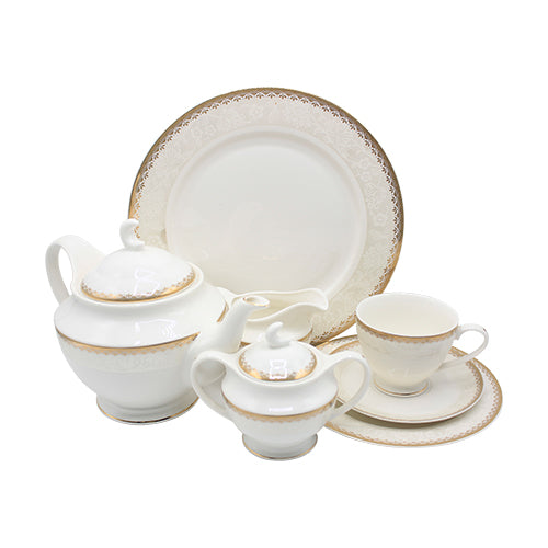 The HKB QE Collection Royal Bone China Tea Set 24Pcs