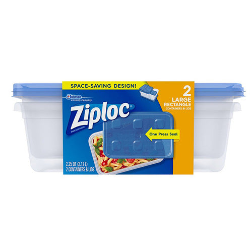 The HKB Ziploc 2 Large Rectangle Containers &amp; Lids