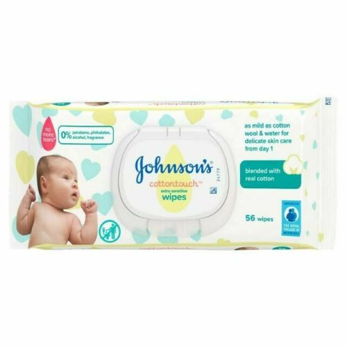 The HKB Johnson's Cotton Touch Extra Sensitive Wipes 56 Pcs Pack