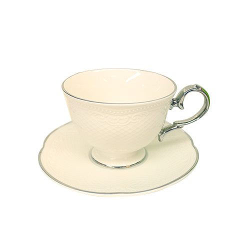 The HKB Imperial Collection Ceramic Quality Made In Thailand Cup &amp; Saucer 6-Pcs Set