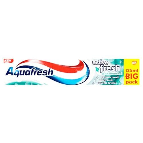 The HKB Aquafresh Active Fresh With Menthol Toothpaste 125ml