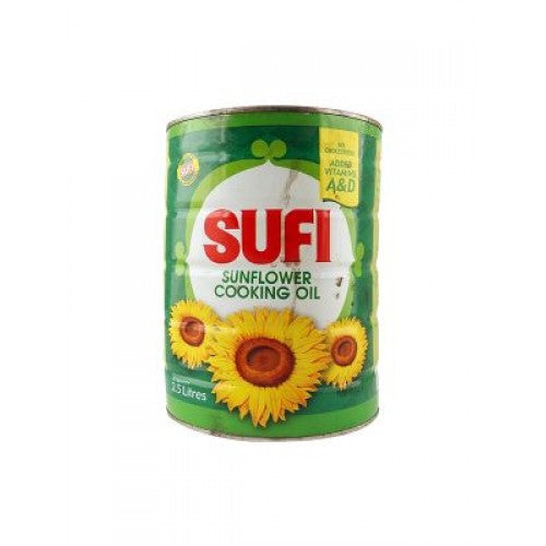 The HKB Sufi Sunflower Cooking Oil Tin 2.5Ltr