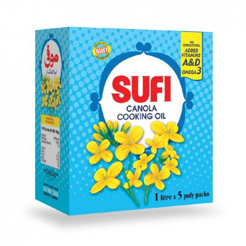 The HKB Sufi Canola Cooking Oil 1x5 Ltr Pack