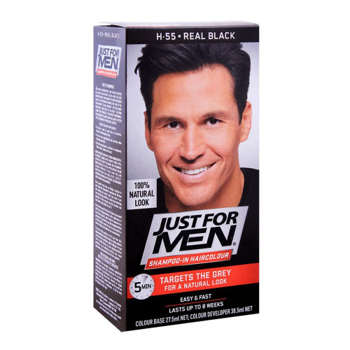 The HKB Just For Men Shampoo In Hair Color H-55 Real Black