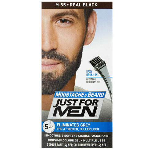The HKB Just For Men Moustache &amp; Beard M-55 Real Black Color