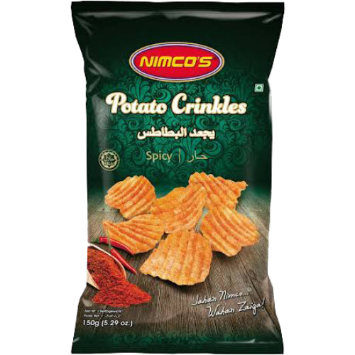 The HKB Nimco's Potato Crinkles Spicy Chips 150G